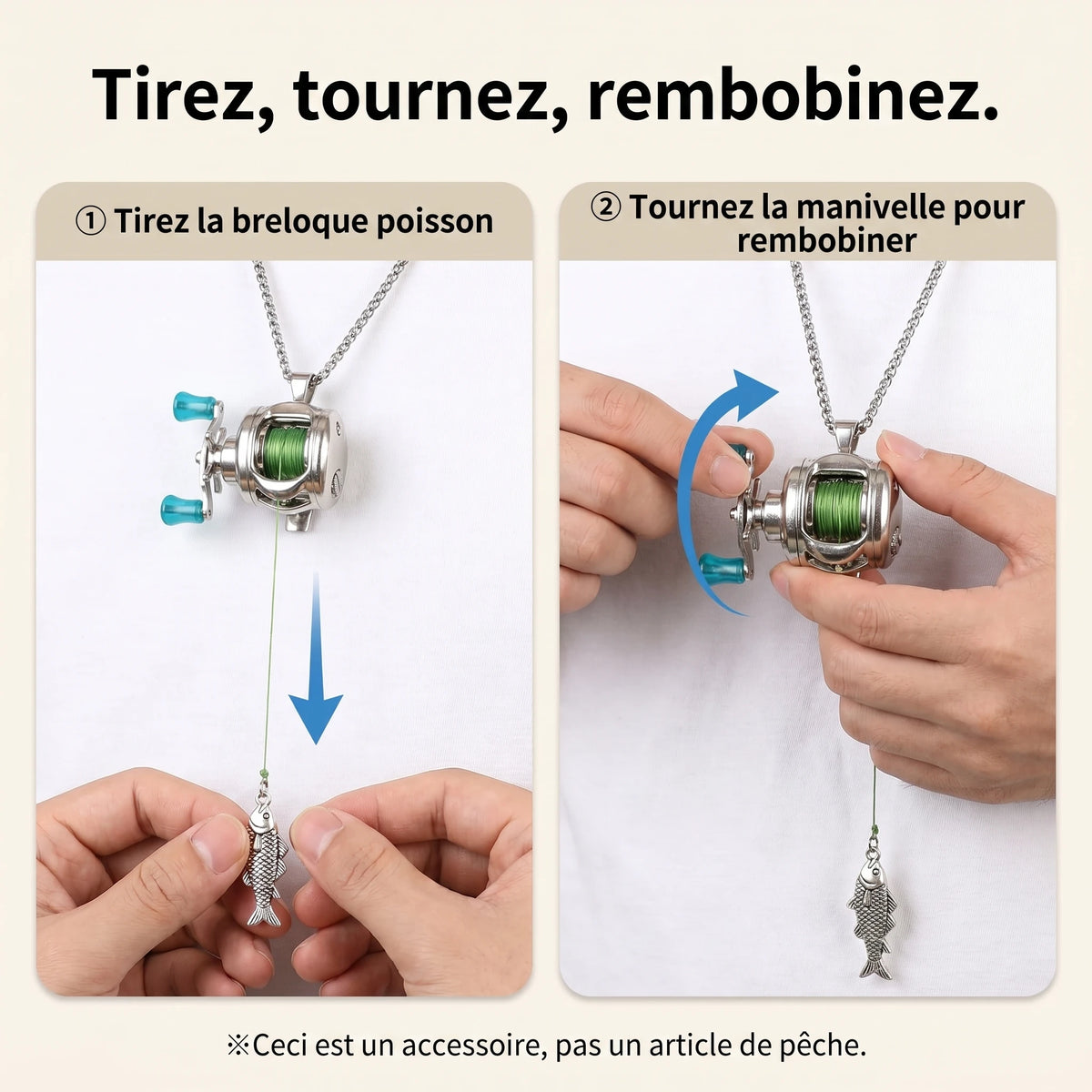 LACIAGA Mini moulinet de pêche décoratif