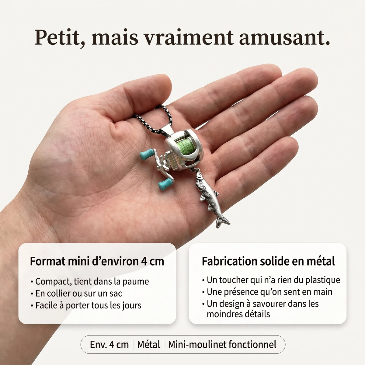 LACIAGA Mini moulinet de pêche décoratif