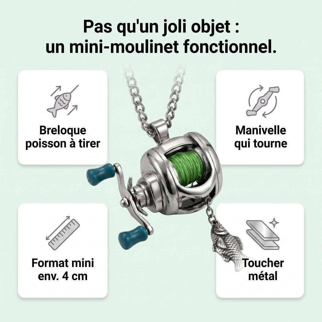 LACIAGA Mini moulinet de pêche décoratif
