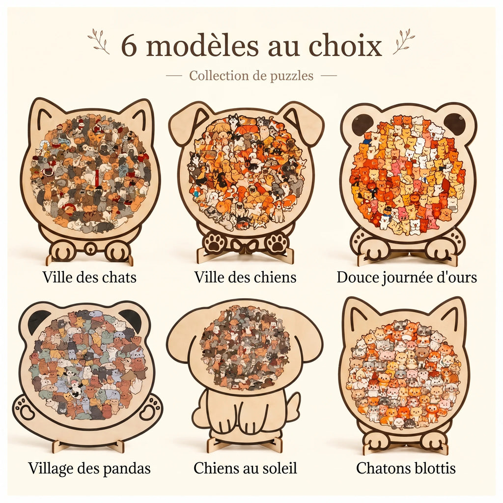 LACIAGA Puzzle en bois à l'effigie de votre animal