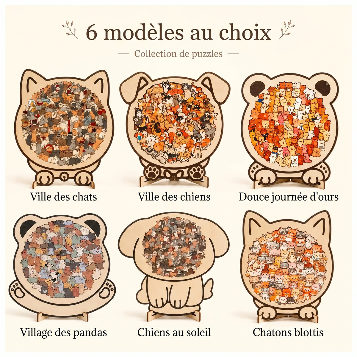 LACIAGA Puzzle en bois à l'effigie de votre animal