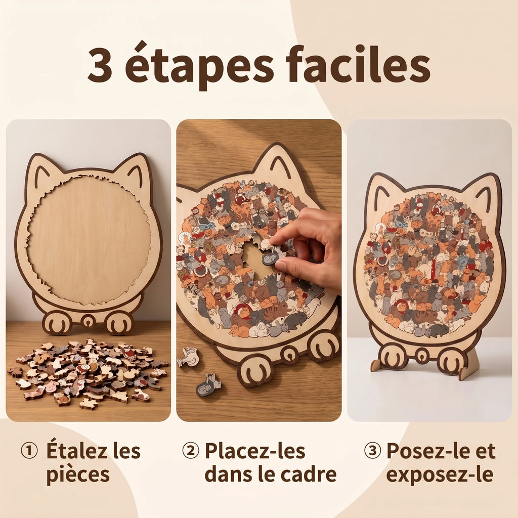 LACIAGA Puzzle en bois à l'effigie de votre animal
