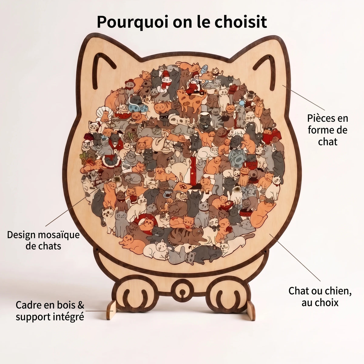 LACIAGA Puzzle en bois à l'effigie de votre animal